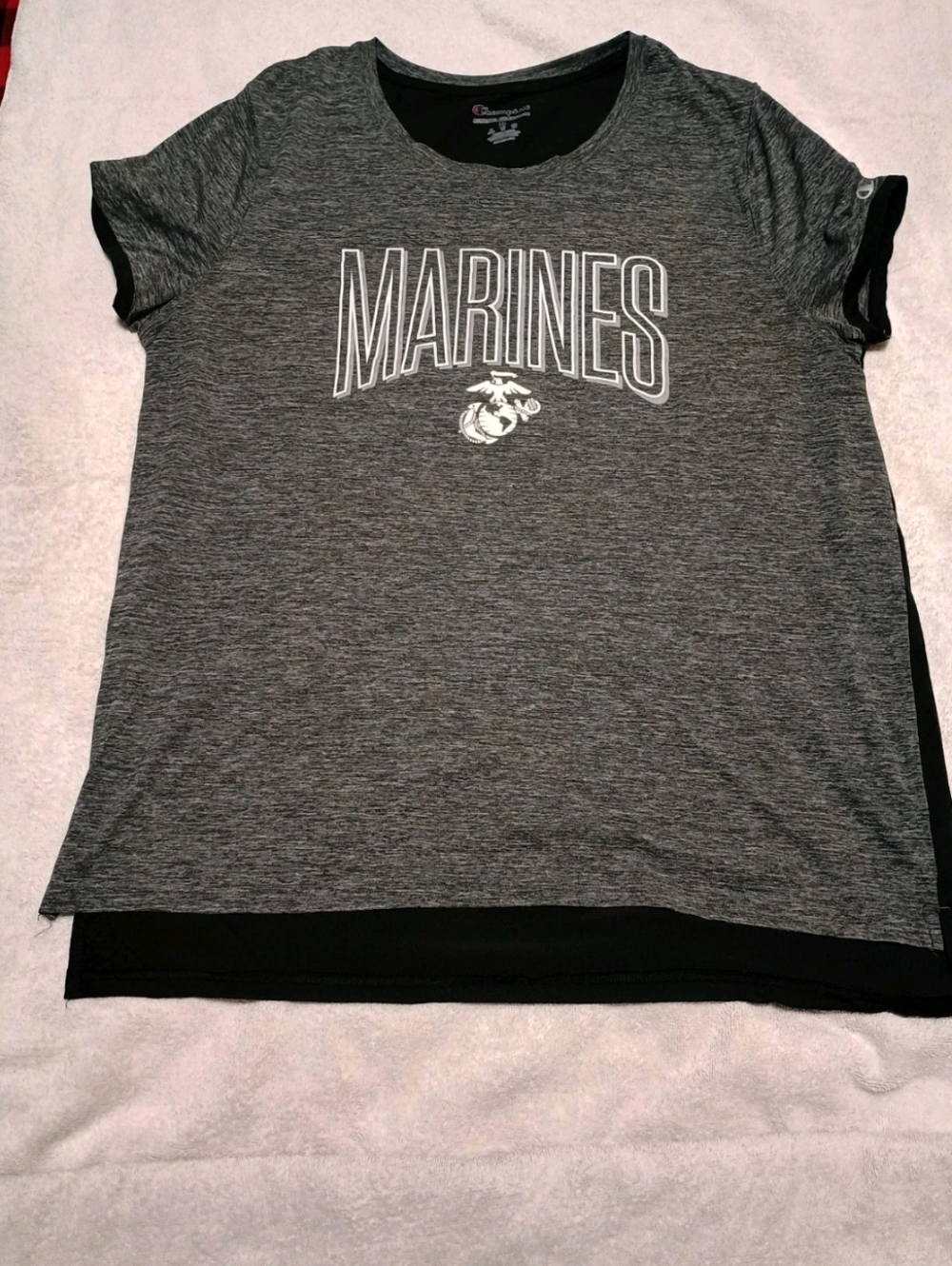 Champion Heather Gray Marines Dri fit Graphic Tee Women's XL